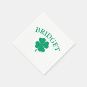 Green Irish Vierblättriges Kleeblatt St Patricks D Serviette (Ecke)