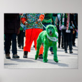 Green Irish Wolfhound Dog St. Patrick's Day Parade Poster (Vorne)