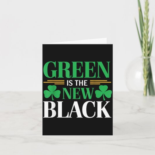 Green Is The New Black - St. Patrick’s Day Shamroc Karte (Vorderseite)
