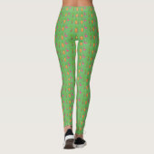 Green Island Palm Tree Ananas Flamingo Leggings (Rückseite)