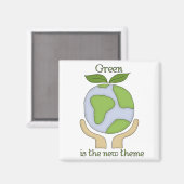 Green ist das neue Thema Magnet (Vorderseite/Rückseite)