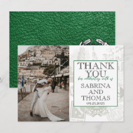 Green Italy Wedding Foto Vielen Dank Dankeskarte