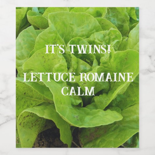 Green It's Twins Wine Label Weinetikett (Einzelnes Label)