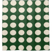 Green Ivory Color Polka Dot Duschvorhang (Vorderseite)