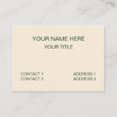 Green Ivory Color Polka Dot Visitenkarte (Rückseite)