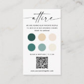 Green & Ivory Guest Wedding Dress Code QR Beilage Begleitkarte (Vorderseite)