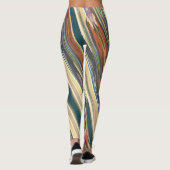 Green Ivory Irregular Stripes Leggings (Rückseite)