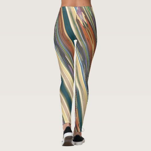 Green Ivory Irregular Stripes Leggings (Rückseite)