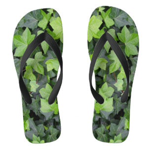 Green Ivy Botanical Print Badesandalen