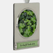 Green Ivy Botanical Print Banner-Ornament Silber (Rechts)