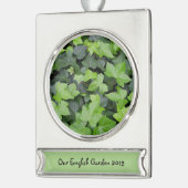 Green Ivy Botanical Print Banner-Ornament Silber (Links)