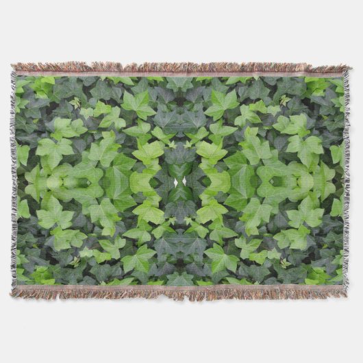 Green Ivy Botanical Print Decke (Vorderseite)