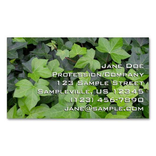 Green Ivy Botanical Print Magnetische Visitenkarte (Vorderseite)