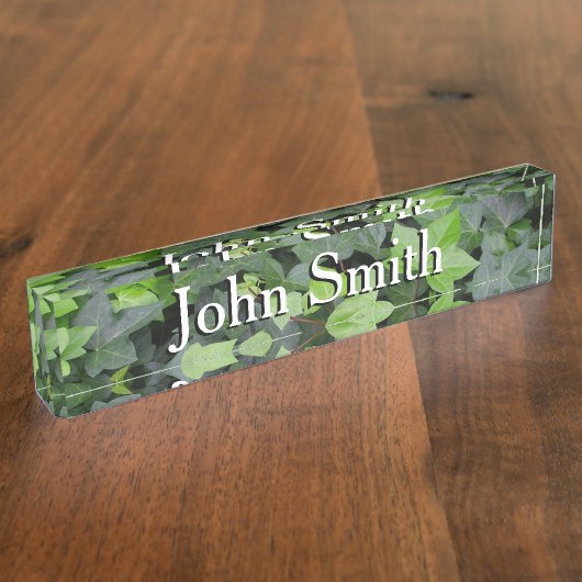 Green Ivy Botanical Print Namensplakette (Seite)