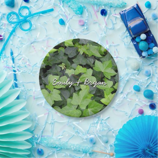 Green Ivy Botanical Print Pappteller (Party)