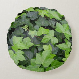 Green Ivy Botanical Print Rundes Kissen