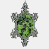 Green Ivy Botanical Print Schneeflocken Zinn-Ornament (Links)