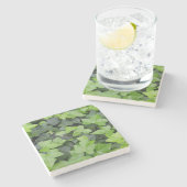 Green Ivy Botanical Print Steinuntersetzer (Seitenansicht)