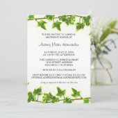 Green Ivy - Bridal Dusche Einladung (Stehend Vorderseite)