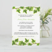 Green Ivy - Bridal Dusche Einladung (Stehend Vorderseite)