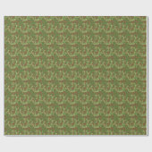Green Ivy Brown Gold Plaid Geschenkpapier (Flach)