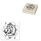 Green Ivy Cat Moon Kind Kunst, Dichtung und Musik Gummistempel (Stempel)
