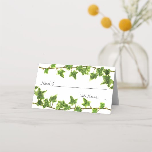Green Ivy - Escort Card Platzkarte (Vorderseite)