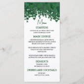 Green Ivy Garden Wedding Menükarte (Vorderseite)