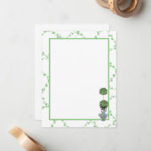 Green Ivy Lattice Topiary Ginger Jar Jars Mitteilungskarte (Vorderseite/Rückseite Beispiel)