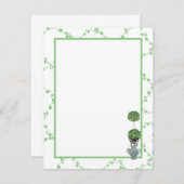 Green Ivy Lattice Topiary Ginger Jar Jars Mitteilungskarte (Vorne/Hinten)