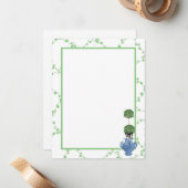 Green Ivy Lattice Topiary Ginger Jar Jars Mitteilungskarte (Vorderseite/Rückseite Beispiel)