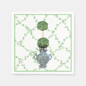 Green Ivy Lattice Topiary Ginger Jar Jars Serviette (Vorderseite)