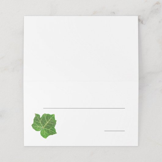 Green Ivy Leaf Platzkarte (Außenseite Aufgefaltet)