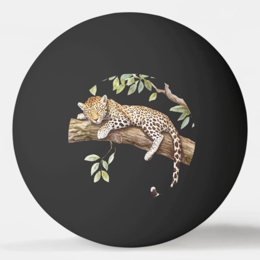 Green Ivy Leopard Tischtennisball (Rückseite)