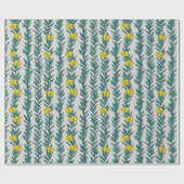 Green Ivy mit gelben Blumen Geschenkpapier (Flach)
