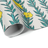 Green Ivy mit gelben Blumen Geschenkpapier (Rolleneckpunkt)