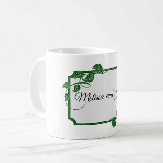 Green Ivy mit Namen Kaffeetasse (Vorderseite Links)