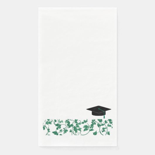 Green Ivy Patterned Graduation Cap Serviette (Vorderseite)