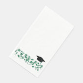 Green Ivy Patterned Graduation Cap Serviette (Ecke)