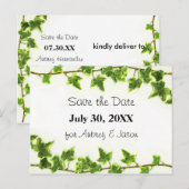 Green Ivy - Save the Date Postkarte (Vorne/Hinten)