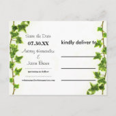 Green Ivy - Save the Date Postkarte (Rückseite)