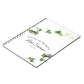 Green Ivy Vine Wasserfarbe Briefe an die Braut Notizblock (Linke Seite)