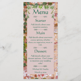 Green Ivy Wedding Menu für die bemalten Ziegelstei Menükarte