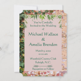 Green Ivy Wedding Ticket Einladung für gestrichene