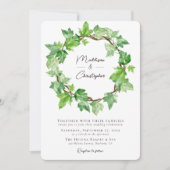 Green Ivy Wreath Wedding Einladung (Vorderseite)