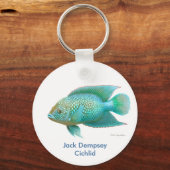 Green Jack Dempsey Cichlid Schlüsselanhänger (Vorderseite)