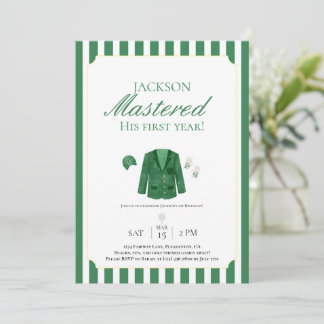 Green Jacket Golf First Birthday Invitation Einladung