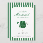 Green Jacket Golf First Birthday Invitation Einladung (Vorne/Hinten)