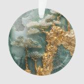 Green Jade and Gold Village, Circle Acrylic Ornament (Vorderseite)