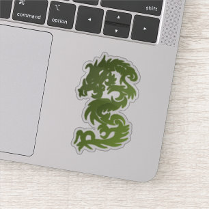 Green Jade Chinese Dragon Silhouette Aufkleber